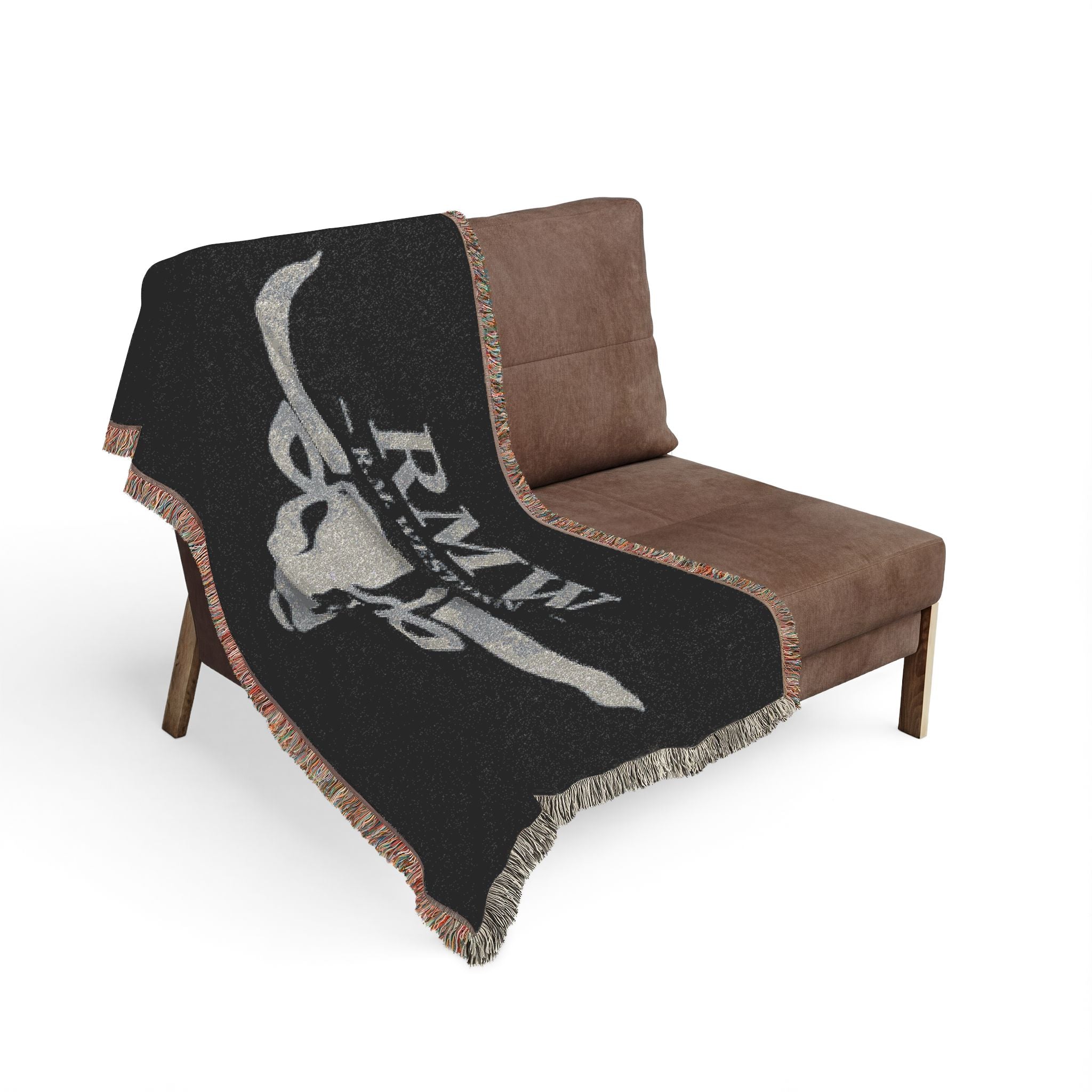 Longhorn Monogram Woven Blanket — Personalized RMW Cowboy Throw