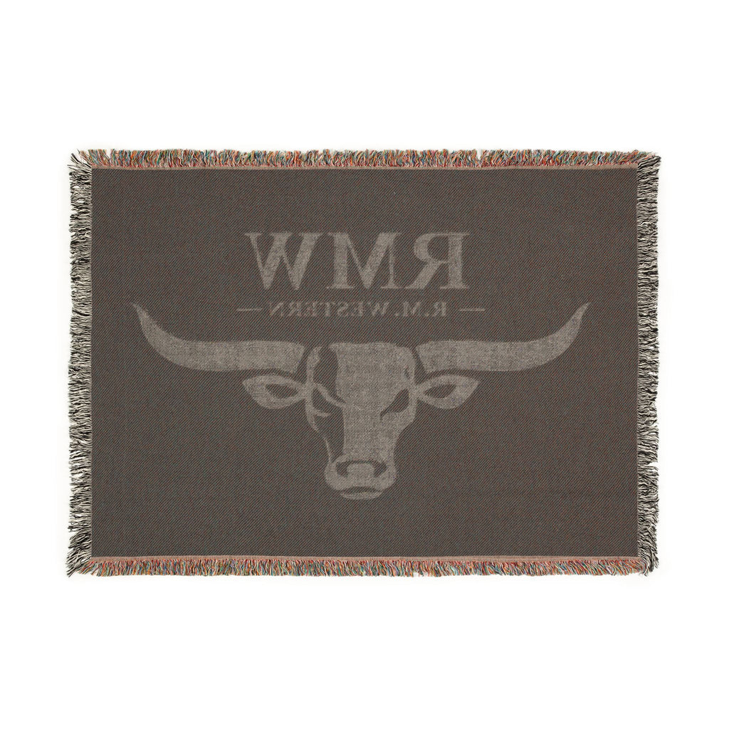 Longhorn Monogram Woven Blanket — Personalized RMW Cowboy Throw