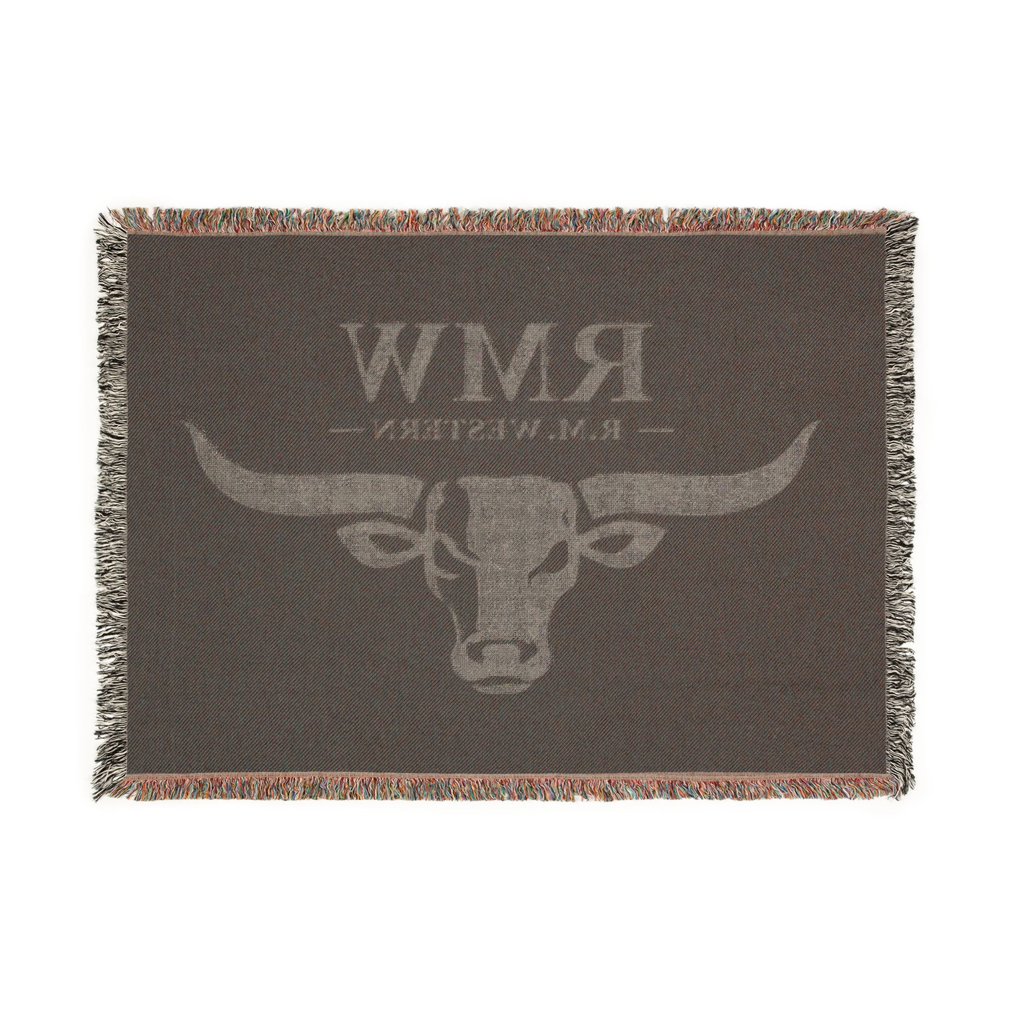 Longhorn Monogram Woven Blanket — Personalized RMW Cowboy Throw