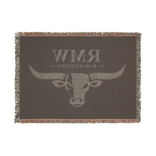 Longhorn Monogram Woven Blanket — Personalized RMW Cowboy Throw