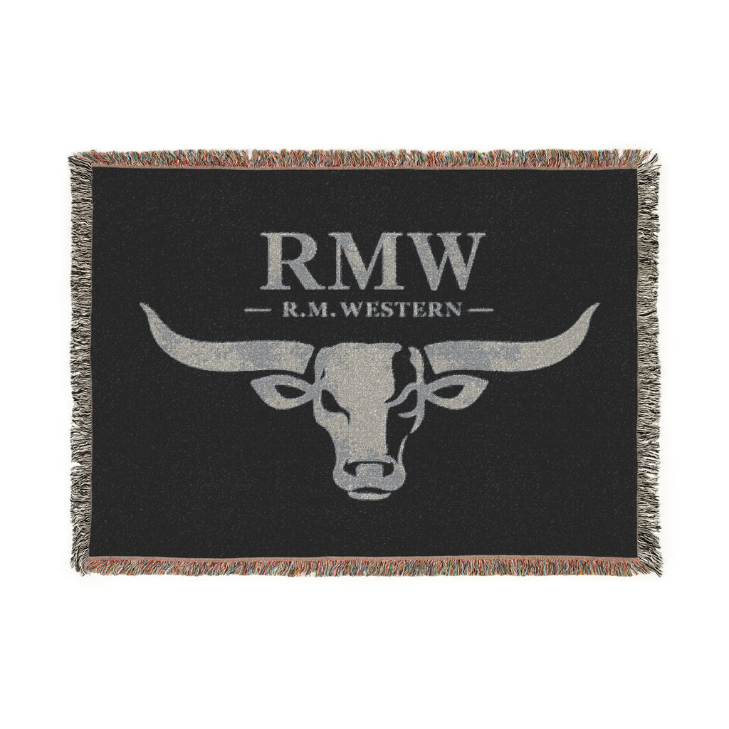 Longhorn Monogram Woven Blanket — Personalized RMW Cowboy Throw