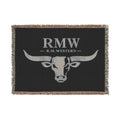 Longhorn Monogram Woven Blanket — Personalized RMW Cowboy Throw