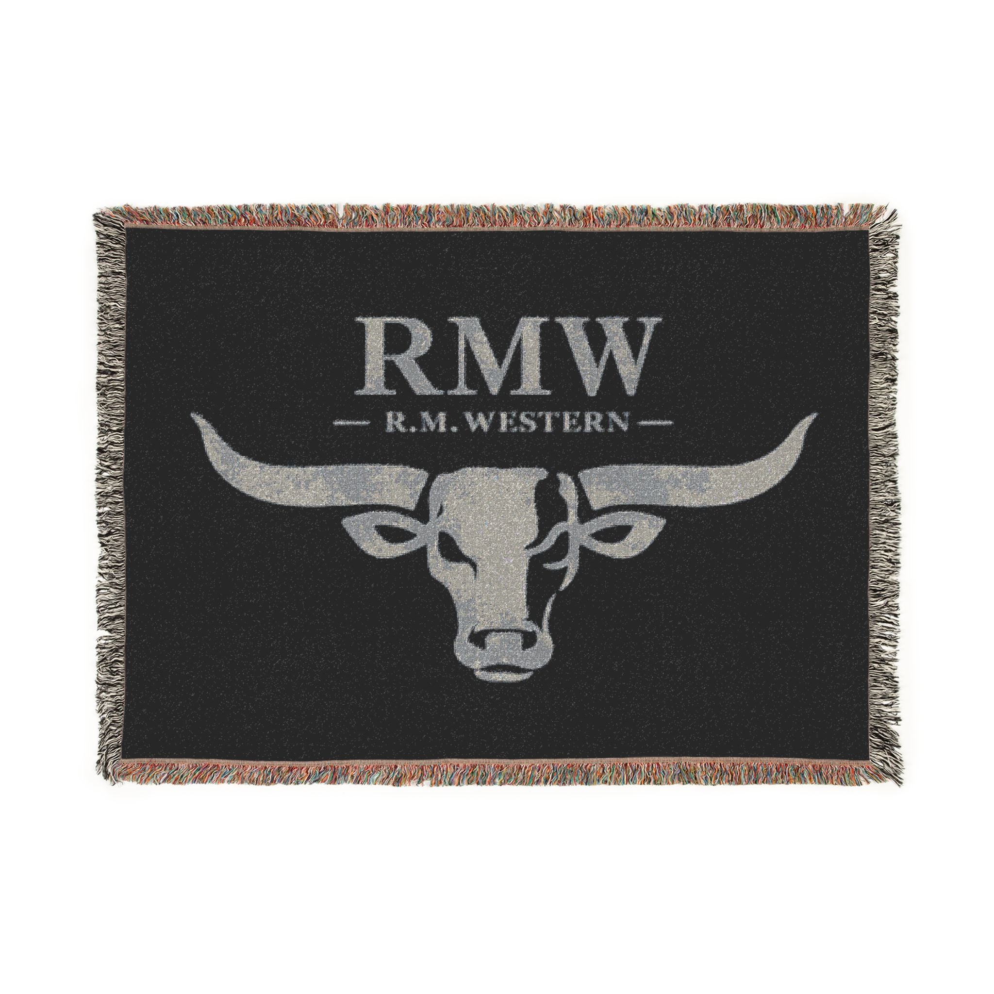 Longhorn Monogram Woven Blanket — Personalized RMW Cowboy Throw